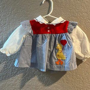 Vintage Seasame Street Toddler Shirt long sleeve Big Bird stripes Size 2